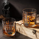 Skeleton Four Handed Whiskey Glass Set Of 2 By 12OZ Skeleton Glasses 5 H Goth Gifts by The Wine Savant