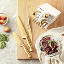 McCook® Knife Sets, Golden Titanium Stainless Steel Kitchen Knife Block Sets with Built-in Sharpener by CozyNest Decor
