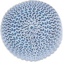 BIRDROCK HOME Round Pouf Ottoman | Cotton Braided Foot Stool with Bean Bag Filling | Boho Foot Rest for Living Room & Bedroom | Compact & Comfortable Seating, Lightweight & Soft | Soft Blue by CozyNest Decor