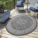 Keen Home Design Terrace Outdoor Round Rug - 8ft Round Washable Indoor/Outdoor Rug for Patio, Kitchen, Balcony, Beach, Garden, Deck and Porch, Size: 7'7" Round by GreenHaven Gardens
