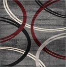 Rugshop Modern Wavy Circles Design Square Area Rug 6'6" x 6'6" Red by TinyTreasures Baby Boutique