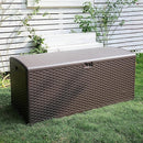 Amazon Basics Outdoor Patio Storage Box 150 Gallon Deck Box, Waterproof and Weather-resistant, Furniture Cushions Garden Tools, Brown by CozyNest Decor