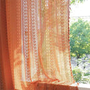 Sutuo Home Boho Curtains for Bedroom Living Room Dining Room, Crochet Lace Sheer Bohemian Country Tassels,Window Treatment Drapes for Halloween Decor, Rod Pocket 1 Panel 59" W x 120" L, Orange by CozyNest Decor