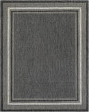 Unique Loom Outdoor Border Collection Area Rug - Soft Border (7' 10" x 10' Rectangle Black/Ivory) by GreenHaven Gardens