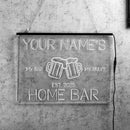 Personalized My bar my rule Signs with Your Name for home wall light up with personalized pub name, man cave accessories, beer themed neon customizable lighted sign by CozyNest Decor