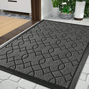 Yimobra Front Door Mat Outdoor Indoor 36x24, All-Season, All-Weather, Heavy Duty Welcome Door Mats Outside Entrance, Non Slip Porch Patio Entrance Mat, Black Gray by CozyNest Decor