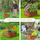 Sunnydaze 11.75" H Raised Metal Garden Bed - Galvanized Raised Garden Bed Outdoor for Vegetables and Flowers - Woodgrain - Square by GreenHaven Gardens