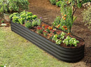 Galvanized Raised Garden Beds Outdoor // 8×2×1 ft Planter Raised Beds for Gardening, Vegetables, Flowers // Large Metal Garden Box (Gray) // Patented Tool-Free Design by GreenHaven Gardens