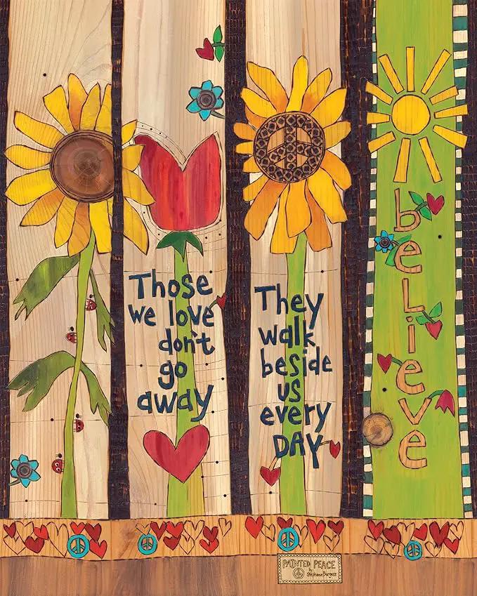 Studio M Art Pole, PVC Weather Resistant Pole with Vinyl Bowl 20 inches Tall Outdoor Decoration for Gardens, Patios, Yards, Landscaping and Birding Accessories, Those We Love Don't Go Away, photo 4 of 7