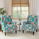 Lumibee High Back Accent Chair Set of 2, Armchair in Fabric,Comfy Upholstered Wingback Single Sofa Reading Chairs with Solid Wood Legs for Living Room,Bedroom,Office-Peacock Blue by CozyNest Decor