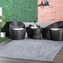 nuLOOM 2' x 8' Solid Hand Braided Indoor/Outdoor Area Rug, Pet-Friendly, High Traffic, Weather Resistant, for Patio, Balcony, Bedroom, Living, Dining Room, Wynn Navy by GreenHaven Gardens