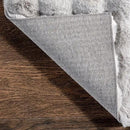 nuLOOM Jeni Solid Faux Rabbit Machine Washable Area Rug, 6x9, Silver by CozyNest Decor