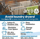AERO W Racks Stainless Steel Wall Mounted Collapsible Laundry Clothes Drying Rack 60 Pound Capacity 22.5 Linear Ft by CozyNest Decor