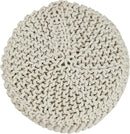 REDEARTH Cylindrical Hand Knitted Pouf - Foot Stool Ottoman - Cord Boho Pouffe - Cotton Round Poof for Home Decor - Living Room - Nursery - Bedroom - Patio (16" x 16" x 16") - Ivory by CozyNest Decor