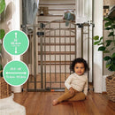 Ingenuity Decorative Extra Tall Baby Gate & Dog Gate, 28.5"-48" Wide, 36" Tall, Hardware or Pressure Mounted, Install on Top or Bottom of Stairs, Banister, or Doorway - Bronze by TinyTreasures Baby Boutique