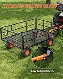 Heavy Duty Steel Garden Cart, 1200 LBS Capacity 3 in 1 Pullable Garden Wagon with 13" Wheels, for Gardening Soil, Tools, and Plant Transport by GreenHaven Gardens