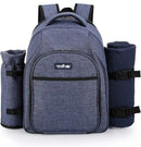 Apollo Walker Picnic Backpack Bag for 2 Person with Cooler Compartment, Detachable Bottle/Wine Holder, Fleece Blanket, Plates and Cutlery Set (2 Person, Navy) by GreenHaven Gardens