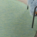Nourison Positano Indoor/Outdoor Blue/Green 6' x Round Area Rug, Easy Cleaning, Non Shedding, Bed Room, Living Room, Dining Room, Backyard, Deck, Patio (6 Round) by CozyNest Decor