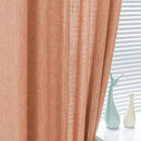 MYSKY HOME Orange Curtains for Bedroom, Short Curtains for Small Window, Boho Semi Sheer 2 Panel Set, Linen Style Texture for Closet/Kitchen, 50"x63", Burnt Orange by CozyNest Decor