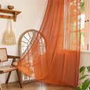 Sutuo Home Boho Curtains for Bedroom Living Room Dining Room, Crochet Lace Sheer Bohemian Country Tassels,Window Treatment Drapes for Halloween Decor, Rod Pocket 1 Panel 59" W x 120" L, Orange by CozyNest Decor