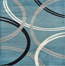 Rugshop Modern Wavy Circles Design Square Area Rug 6'6" x 6'6" Blue by TinyTreasures Baby Boutique