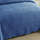MarCielo 3-Piece 100% Cotton Oversized Bedspread Lightweight Quilt Coverlet Embroidery Farmhouse Bedding Set (Tf Midtone Blue, Oversized Queen (100"x106")) by CozyNest Decor