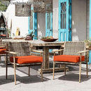 Patio Chair Cushions 24 X 24 X 5 Inch Waterproof Outdoor Seat Cushions for Patio Furniture, Outdoor Sofa Couch Pads with Ties & Handle, Set of 2, Orange by GreenHaven Gardens
