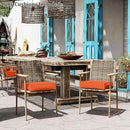 Patio Chair Cushions 18.5 X 16 X 4 Inch Waterproof Outdoor Seat Cushions for Patio Furniture, Outdoor Sofa Couch Pads with Ties & Handle, Set of 2, Orange by GreenHaven Gardens