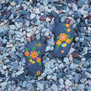 Stepping Stones Garden Decorative Stones for Patio, Deck, Garden or Sidewalk Home Decor Footprint Shaped Stepping Stones Set of 2 （Dark Grey） by CozyNest Decor
