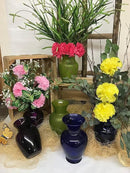 Floral Supply Online - 8" Rose Vase and Flower Guide Booklet - Decorative Glass Flower Vase for Floral Arrangements, Weddings, Home Decor or Office. (Cobalt) by CozyNest Decor