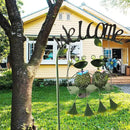 Frog Solar Light Garden Outdoor Decoration Swing Metal Stake Lamp with Welcome Sign Waterproof Patio Yard Decor Gifts-48 inch by CozyNest Decor