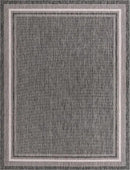Unique Loom Outdoor Border Collection Area Rug - Soft Border (10' x 13' Rectangle, Black/ Ivory) by GreenHaven Gardens
