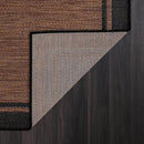 CAMILSON Indoor Outdoor Rug, 10x14 Bordered Nut Brown Black Modern Area Rugs for Indoor and Outdoor Patios, Kitchen and Hallway Mats, Washable Porch Deck Outside Carpet (Border Nut Brown Black 10 x14) by GreenHaven Gardens