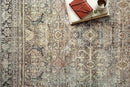 Loloi Layla Collection LAY-03 Olive/Charcoal 9'-0" x 12'-0" .13" Thick Area Rug, Soft, Durable, Vintage Inspired, Distressed, Low Pile, Non-Shedding, Easy Clean, Printed, Living Room Rug by CozyNest Decor
