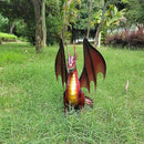 Decorative Red Dragon Figurine, Crackle The Dragon Statue, Patio Garden Porch Courtyard Decor by CozyNest Decor