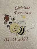 Personalized Baby Blanket Quilt | Monogrammed Blankets for Boys and Girls | Embroidered Baby Gifts | (Honeybee) by TinyTreasures Baby Boutique