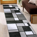 Contemporary Modern Boxes Grey Area Rug Runner 2' x 7' 2" by TinyTreasures Baby Boutique