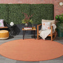 Nourison Positano Indoor/Outdoor Terracotta 8' x Round Area Rug, Easy Cleaning, Non Shedding, Bed Room, Living Room, Dining Room, Backyard, Deck, Patio (8 Round) by CozyNest Decor
