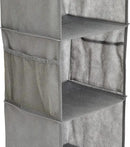 Amazon Basics 6-Tier Hanging Closet Shelf Organizer With Pockets, 8.5" D x 12" W x 9" H, Grey by CozyNest Decor