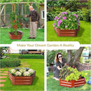 Sunnydaze 11.75" H Raised Metal Garden Bed - Galvanized Raised Garden Bed Outdoor for Vegetables and Flowers - Woodgrain - Hexagon by GreenHaven Gardens