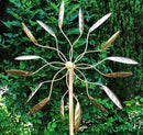 Stanwood Wind Sculpture Kinetic Copper Wind Sculpture, Dual Spinner Spinning Ficus Leaves by CozyNest Decor