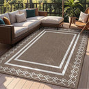 Outdoor Patio Rug, Outside Rectangular Carpet, Moroccan Geometric Rugs, Washable Large Indoor Outdoor Rug 8x10 Mats for RV, Picnic, Backyard, Deck, Balcony, Porch, Beach by CozyNest Decor