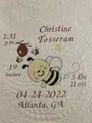 Personalized Baby Blanket Quilt | Monogrammed Blankets for Boys and Girls | Embroidered Baby Gifts | (Honeybee) by TinyTreasures Baby Boutique