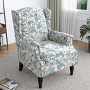 Lumibee High Back Accent Chair, Armchair in Fabric,Comfy Upholstered Wingback Single Sofa Reading Chair with Solid Wood Legs for Living Room,Bedroom,Office-Boho Blue by CozyNest Decor