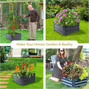 Sunnydaze 11.75" H Raised Metal Garden Bed - Galvanized Raised Garden Bed Outdoor for Vegetables and Flowers - Dark Gray - Square by GreenHaven Gardens