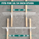 EVERHANGER Garage Wall Shelves, 12 X 48 Inch Wall Mounted Storage Shelves, Heavy Duty Metal Shelving with Hooks, 2 Pack, White by GreenHaven Gardens
