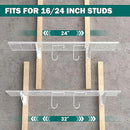 EVERHANGER Garage Wall Shelves, 12 X 48 Inch Wall Mounted Storage Shelves, Heavy Duty Metal Shelving with Hooks, 2 Pack, White by CozyNest Decor