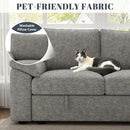 108 Inch Modular Sectional Sofa with Pull Out Bed,U Shaped 7 Seat Sectional Sleeper Sofa with Storage,Sectional Couches for Living Room,Cloud Modular Couch,Removable Sofa Cover,Light Gray by CozyNest Decor