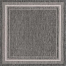 Unique Loom Outdoor Border Collection Area Rug - Soft Border (7' 10" Square, Black/ Ivory) by GreenHaven Gardens