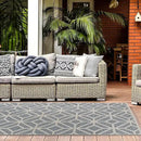 Rugshop Contemporary Geometric Indoor/Outdoor Area Rug 10' X 14' Blue by GreenHaven Gardens